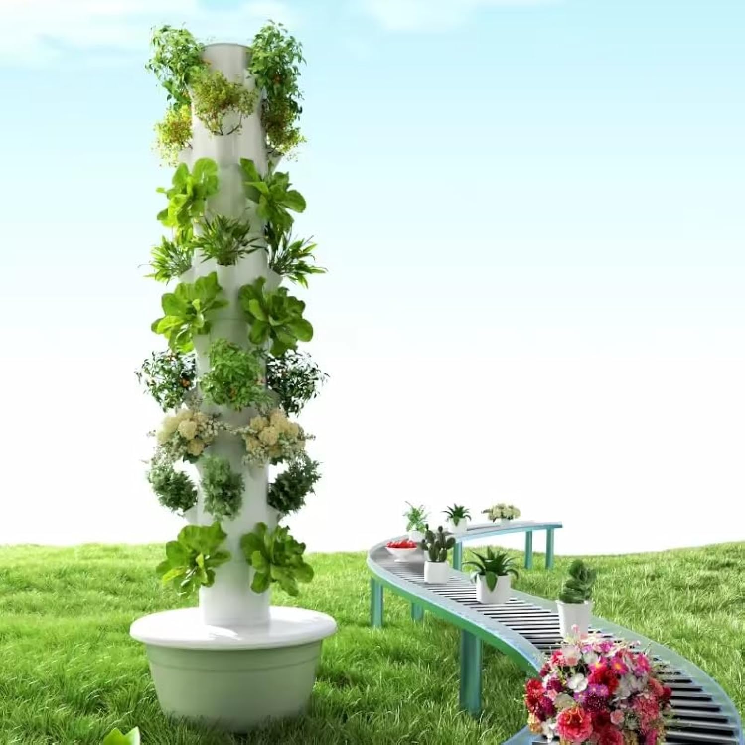 Torre de Cultivo Hidropónico V - Hydroponic Tower Planter reseña y precio